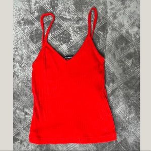 Brandy Melville Red Ribbed Tank